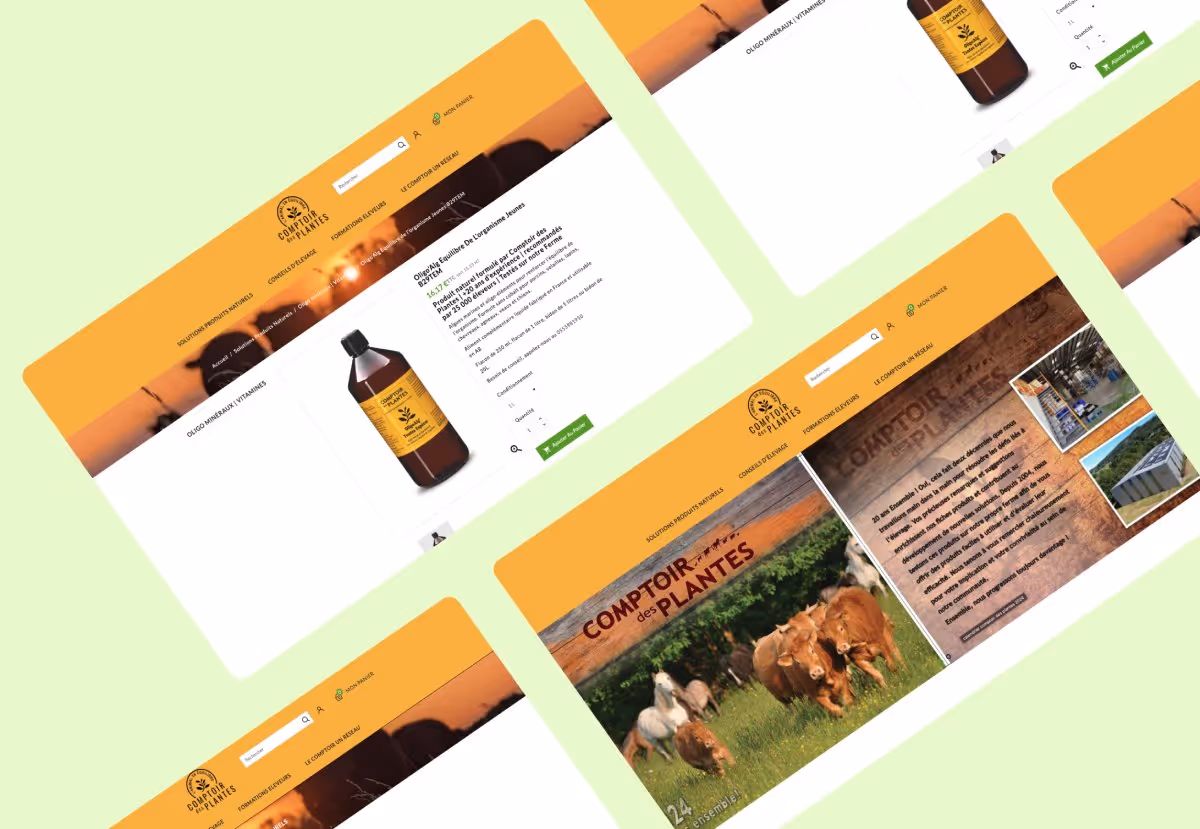 Refonte design de plusieurs page sur le Prestashop du Comptoir des plantes