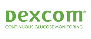 Dexcom Logo mit dem Schriftzug Continuous Glucose Monitoring darunter.