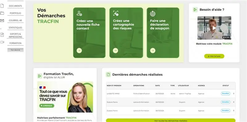 registre des mandats de transaction