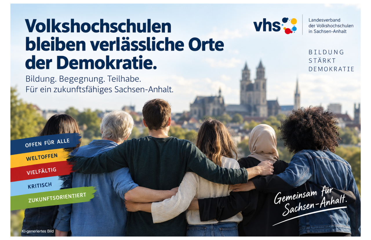 Menschen stehen im Schulterschluss für Demokratie ein