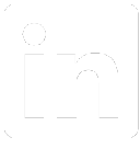 LinkedIn logo in white on a black square background.