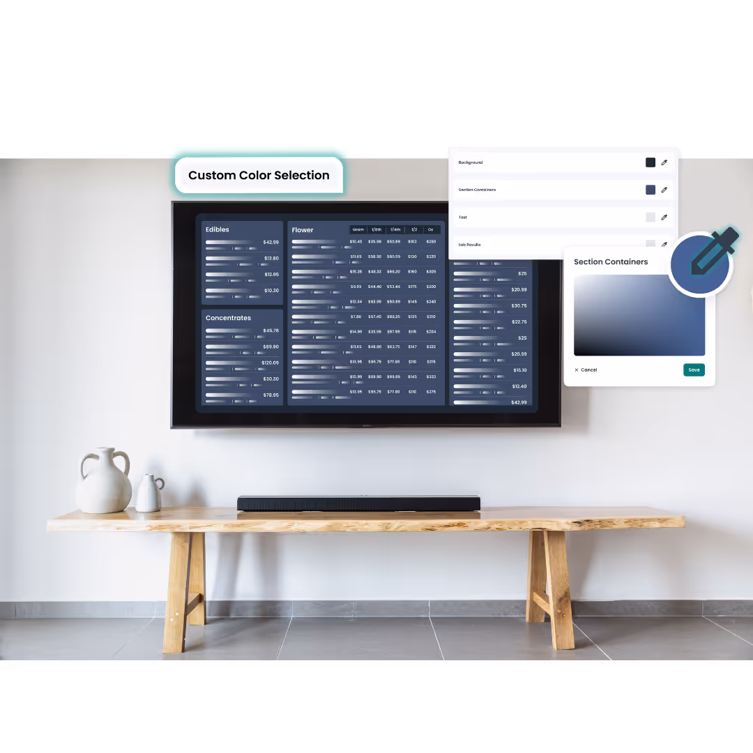 Toke’s digital menu Customization