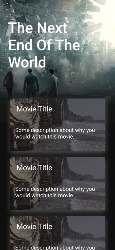 Movies Lander on Handset