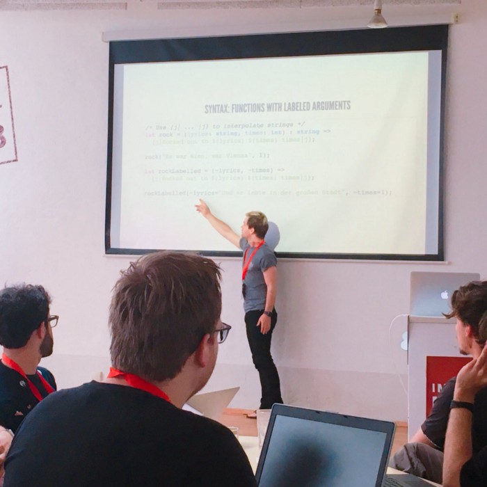 Sean Grove giving the first half of the workshop