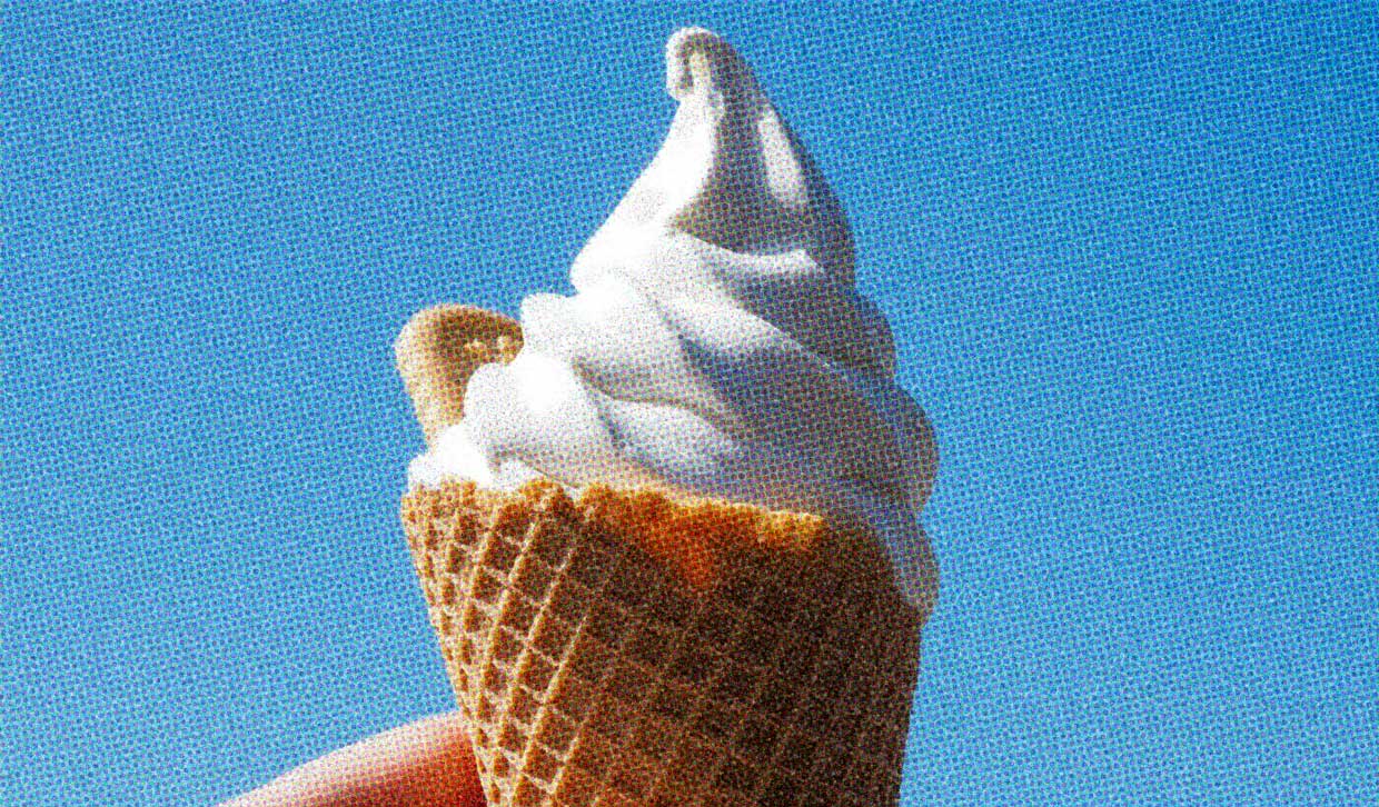 A vanilla ice cream cone.