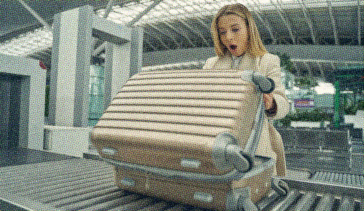 HUD App - woman with suitcase at airport - can I take my vibrator through airport security