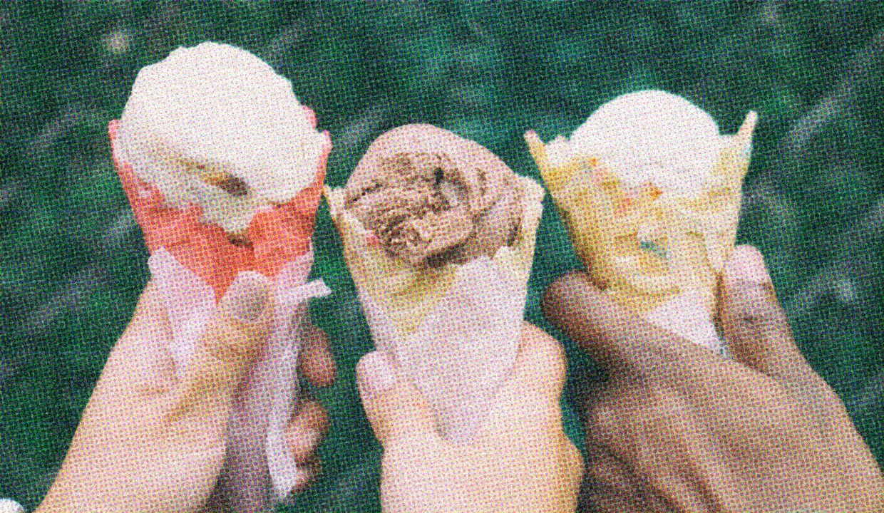 HUD App - Three hands holding ice creams - Exploring kink when youre vanilla