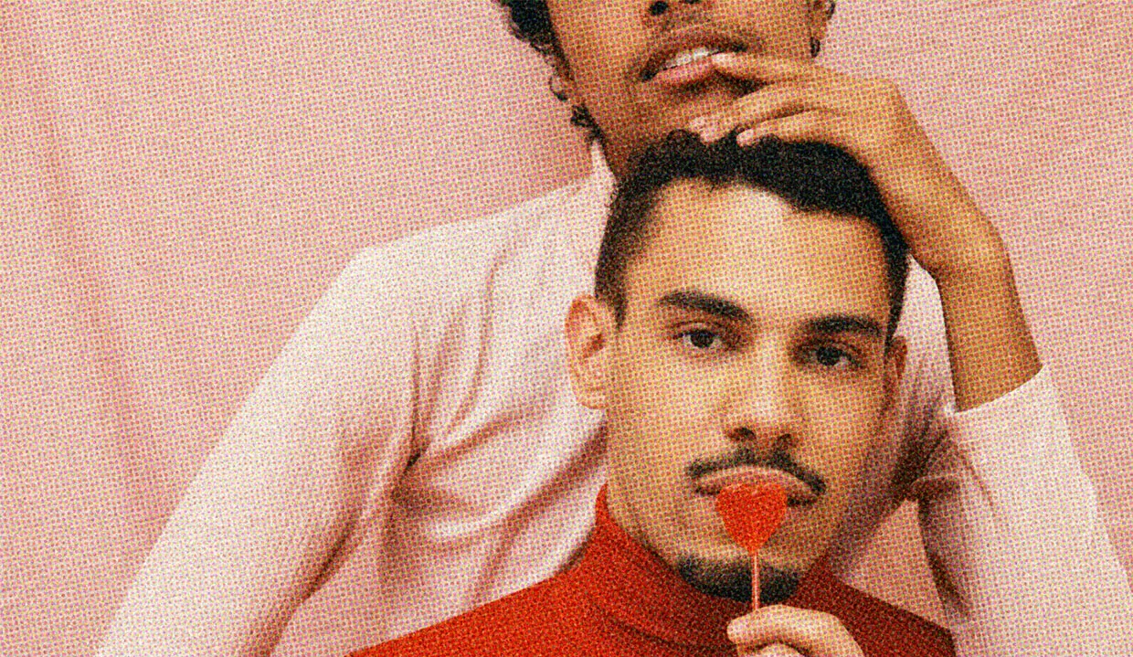 HUD App - Gay couple posing - myths and facts about lgbt sexual health