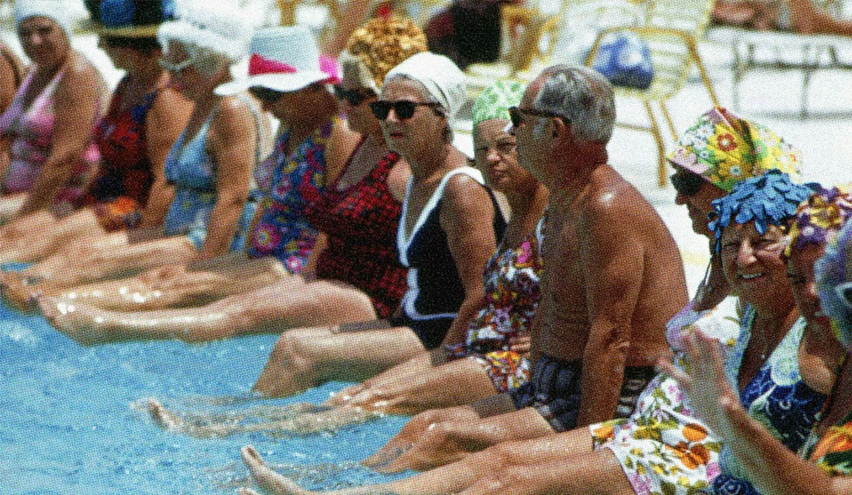 HUD App - Elderly people sitting poolside - Talk to your grandparents about STIs