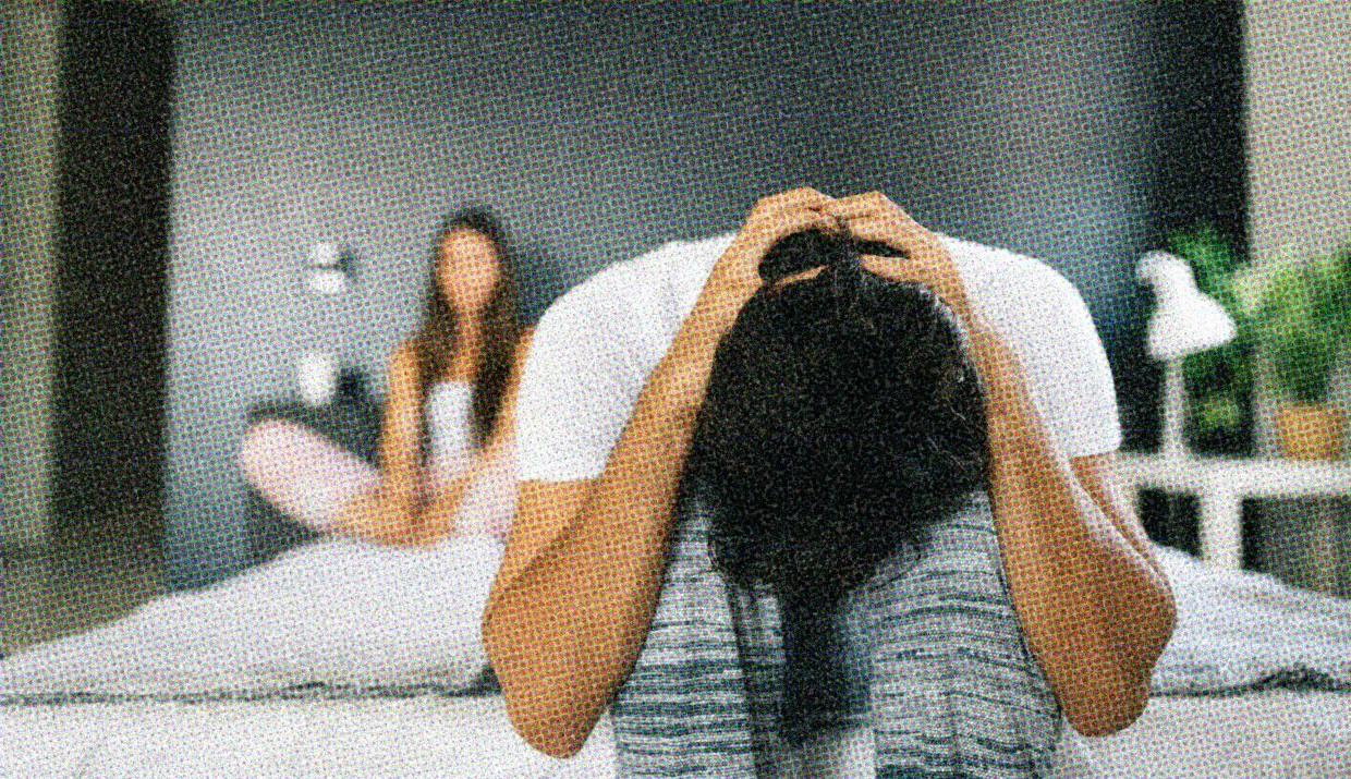 HUD App - Upset man on bed - Erectile dysfunction