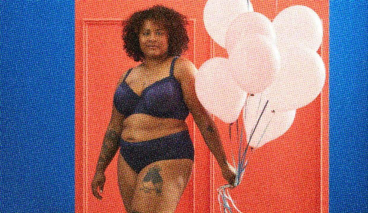HUD App - Woman in lingerie holding balloons - What it means to be sex positive