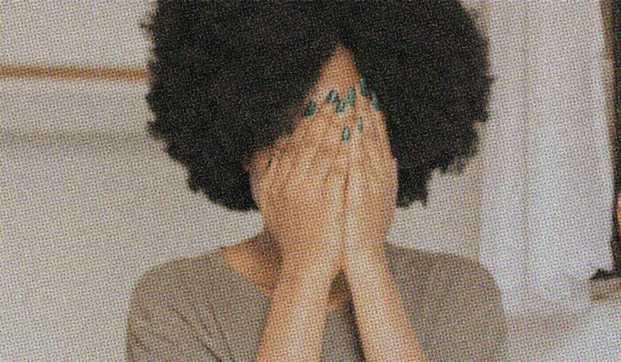 HUD App - Person with hands covering face - Its okay if youre not okay