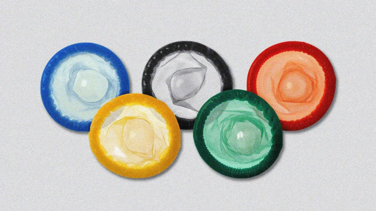 HUD App - Coloured condoms in the shape of Olympic logo - Things you didnt know about Olympics and sex