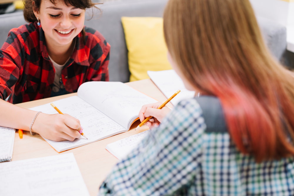 Students preparing together for the VCE English Language Exam