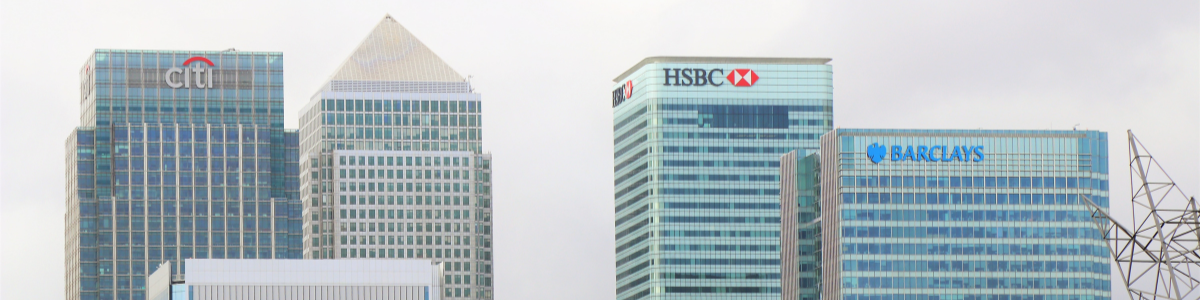 Skyline of banks symbolizing retail vs institutional access