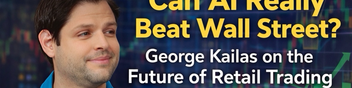 Prospero Ceo George Kailas with digital stock charts in the background.