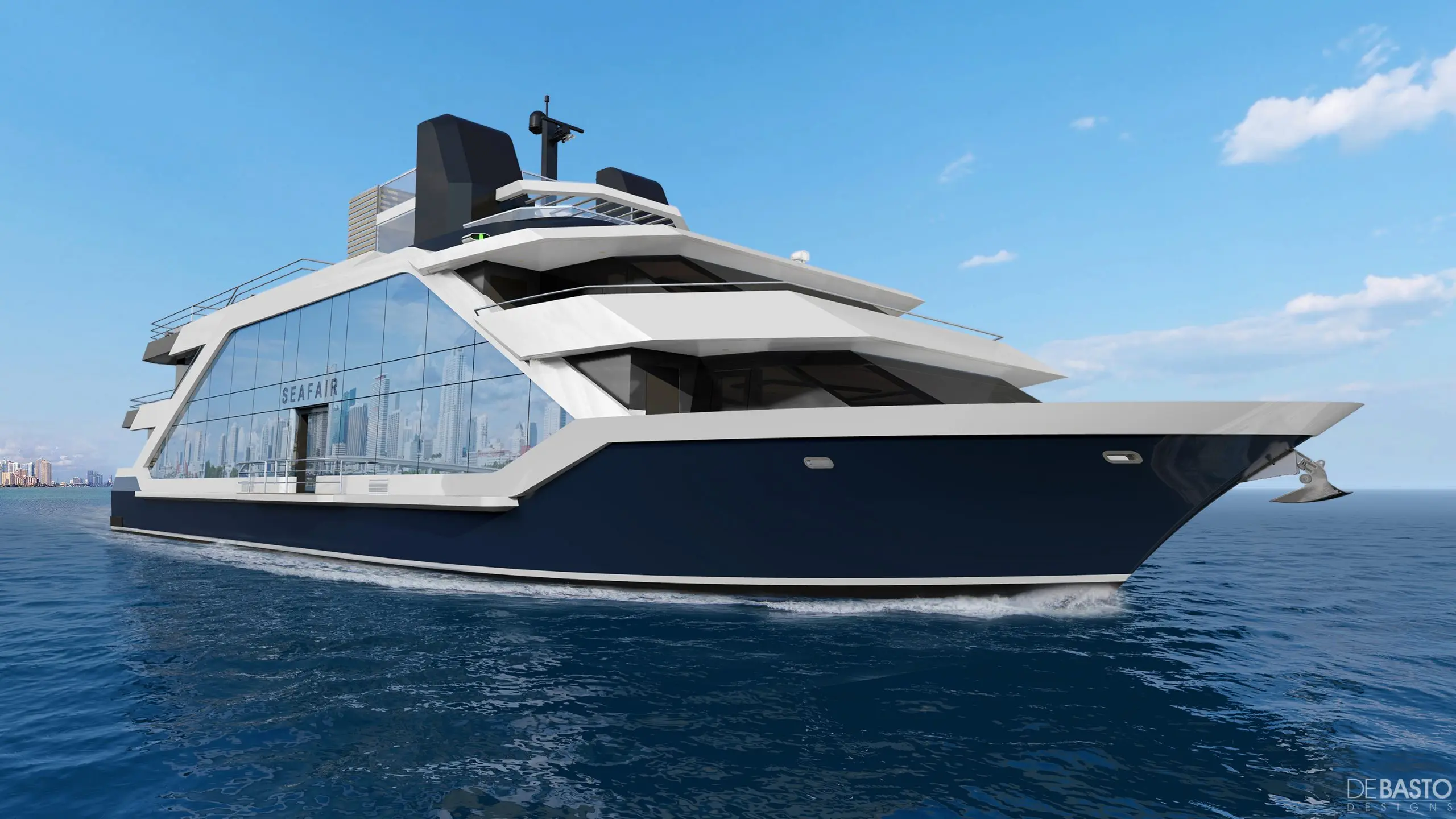 The Crystal Grandeur megayacht on the water