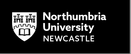 Northumbria University Newcastle logo featuring a shield with castle and open book icons.