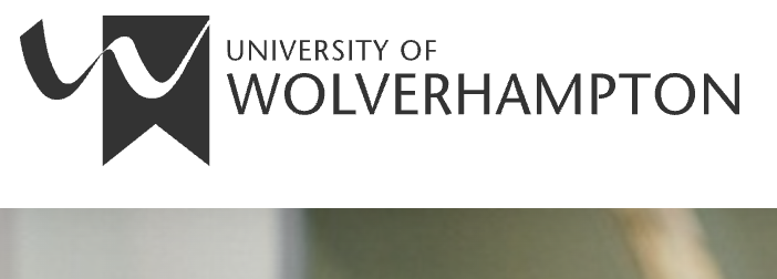 University of Wolverhampton logo with stylized black 'W' symbol.