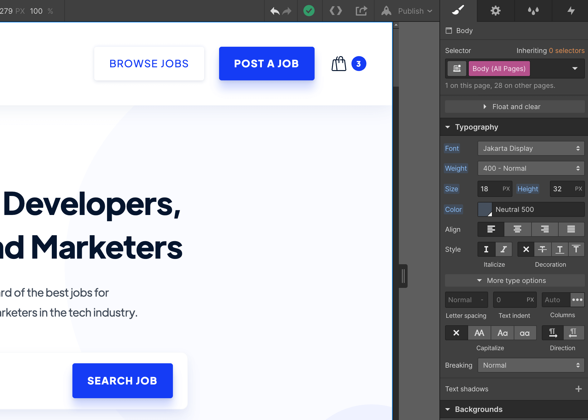 Typography - Jobs Webflow Template