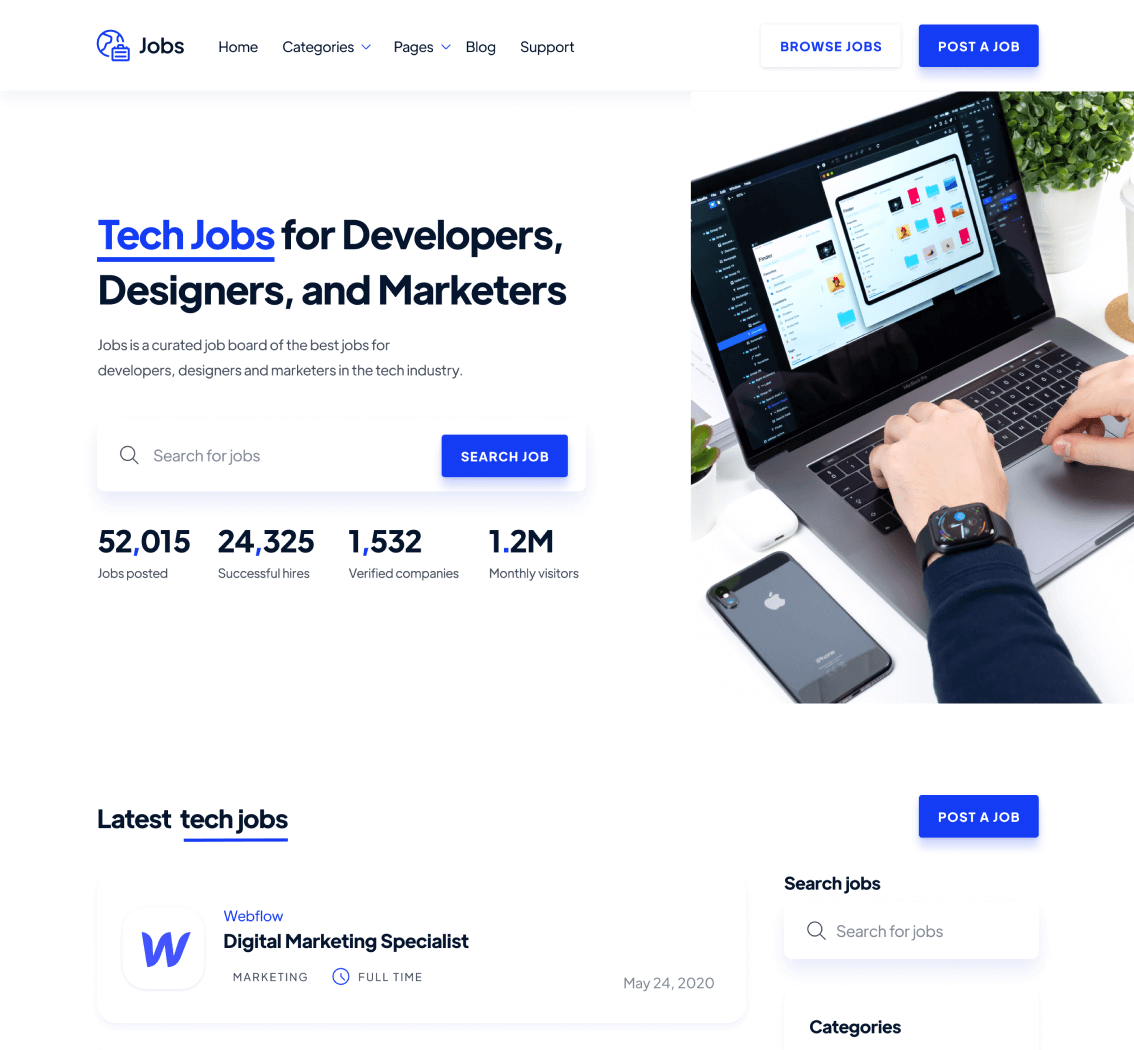 Home V2 - Jobs Webflow Template