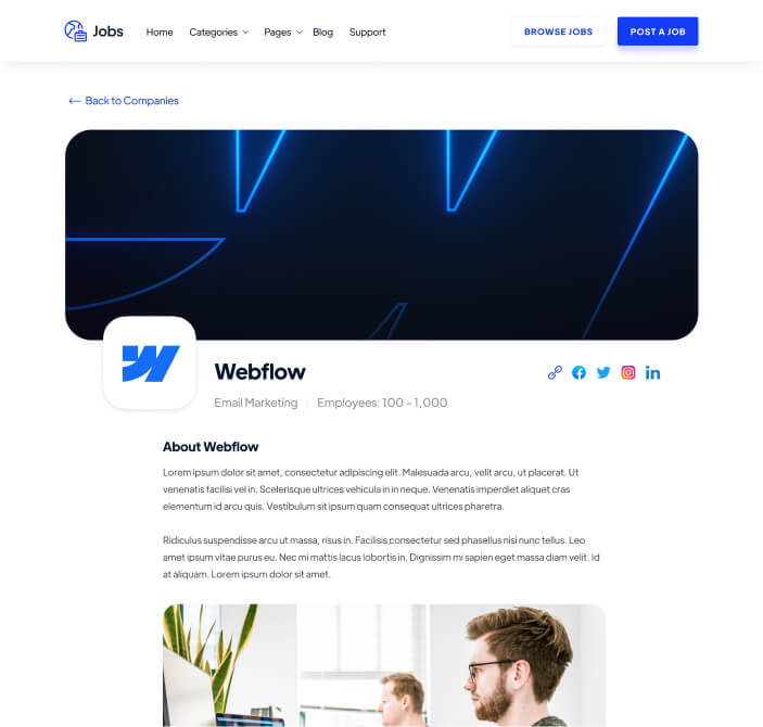 Company - Jobs Webflow Template