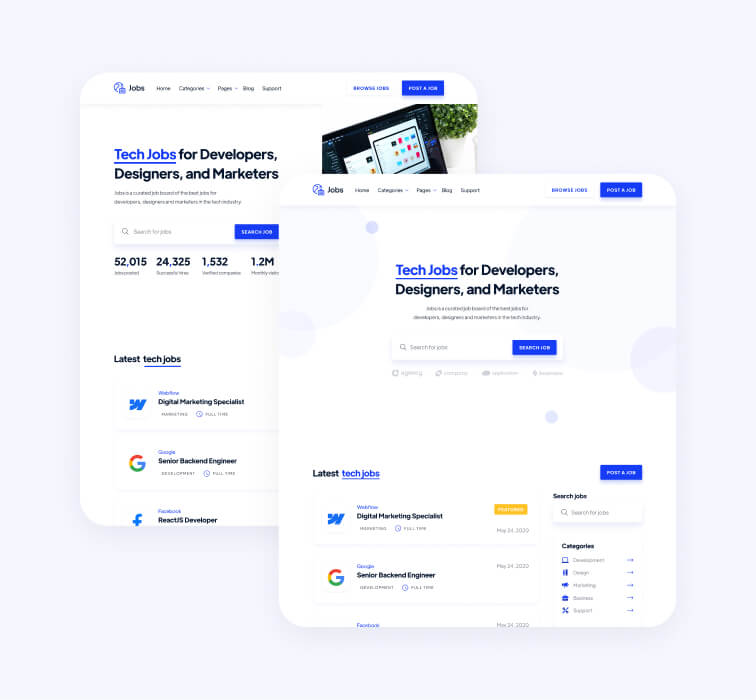Pages Included - Jobs Webflow Template