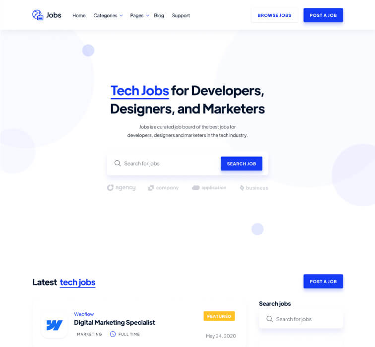 Home V1 Pages - Jobs Webflow Template