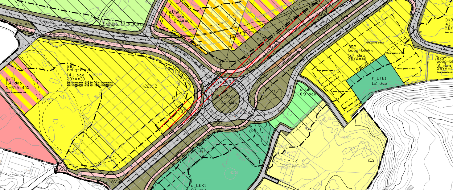 Østre kystvei (fv. 420), Stykkene, ny adkomst med rundkjøring