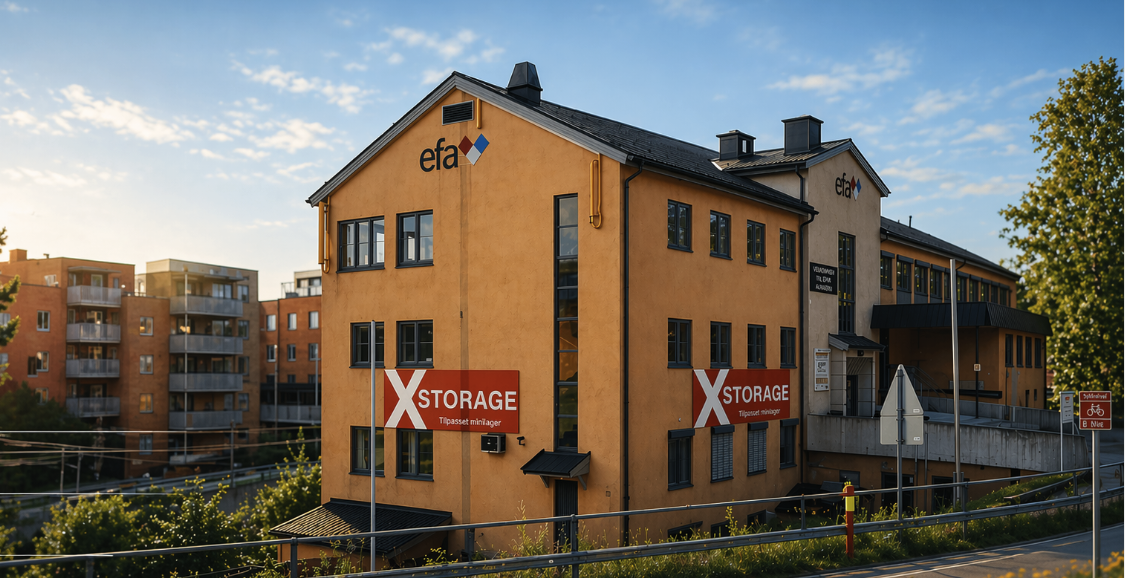 Fasaden til Xstorage Myrvoll i Skiveien 123
