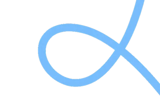 Blue curved infinity symbol or stylized letter design