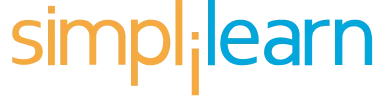 Simplilearn logo with orange "simpli" text and blue "learn" text on dark background