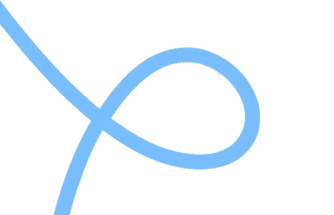 Blue curved infinity-like symbol or decorative flourish