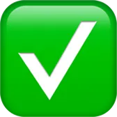 Green square icon with white checkmark representing completion, success, or approval