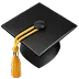 Black graduation cap with yellow tassel representing education, learning, or academic achievement