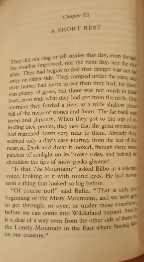 "The Hobbit" by J.R.R. Tolkien. Chapter III