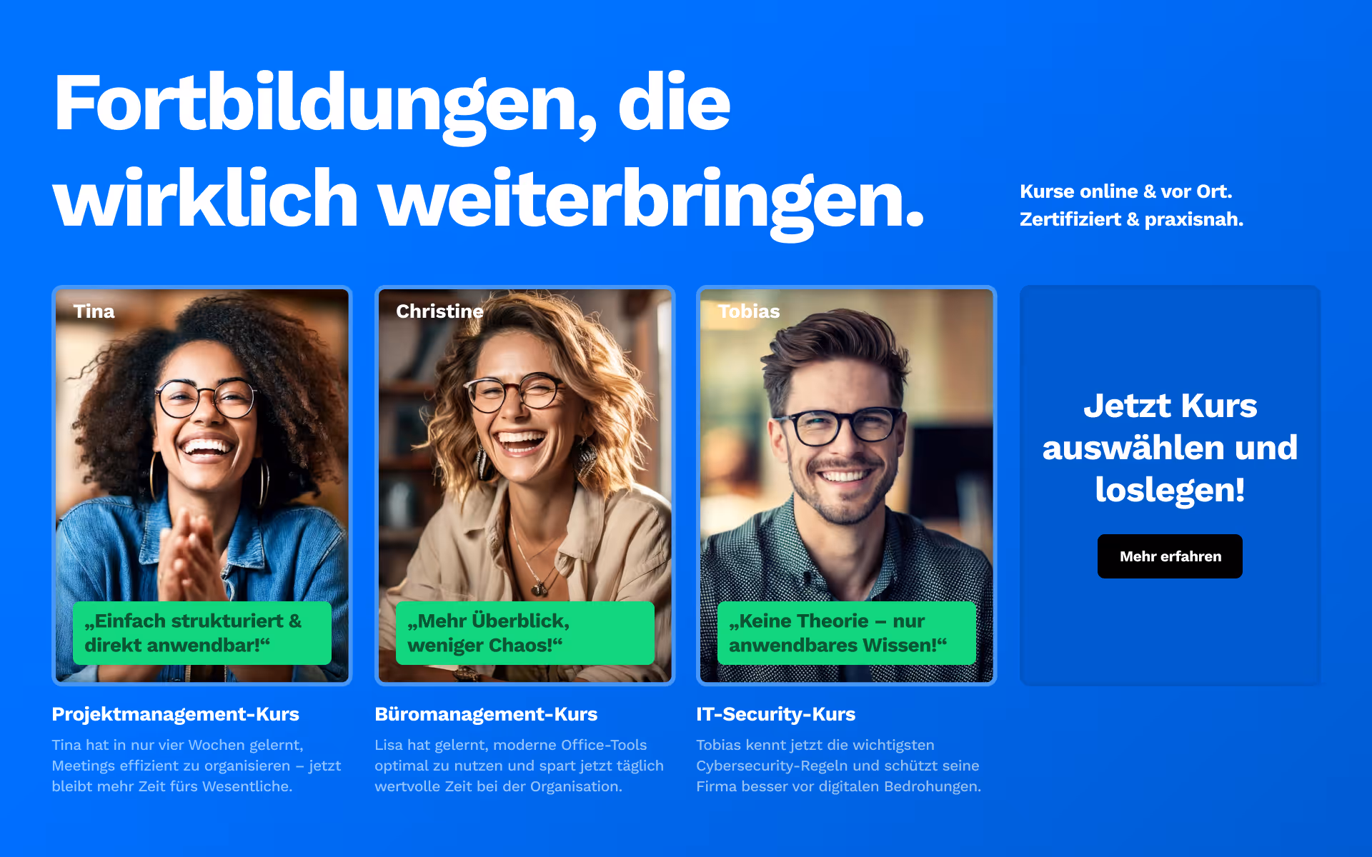 Webdesign und Webentwicklung Fortbildung und Seminare UI & UX