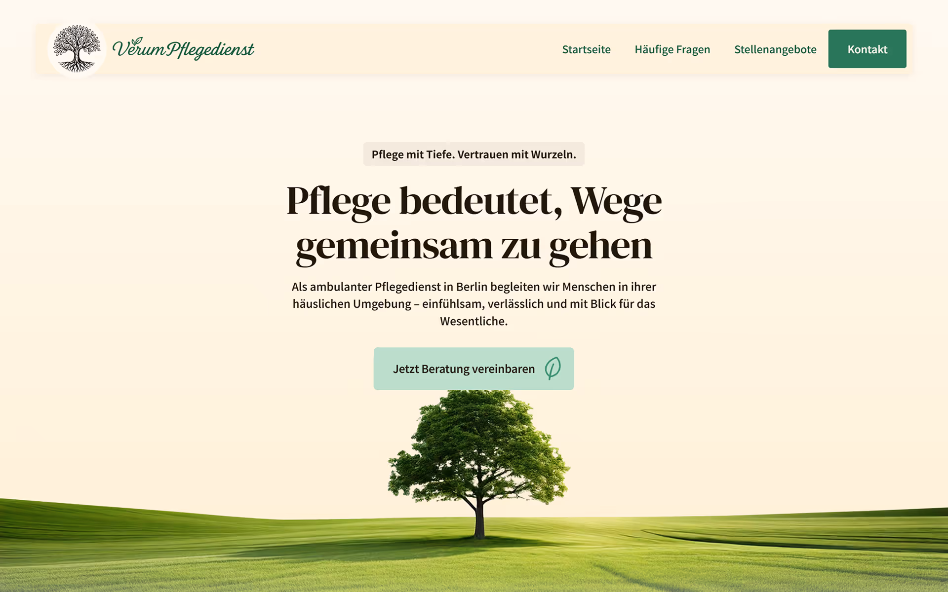 Webflow Webentwicklung für einen Pflegedienst in Berlin