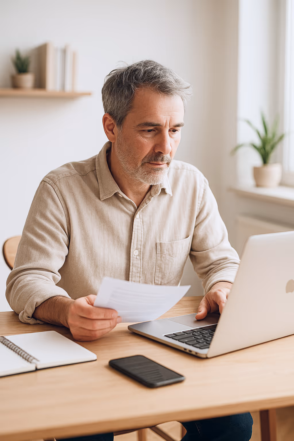 Unternehmensbesitzer aus Brandenburg am Schreibtisch