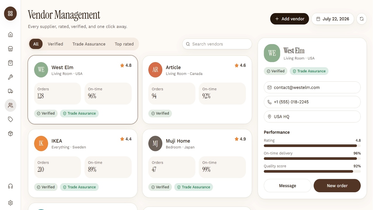 Order Management Software app built in Jet Admin