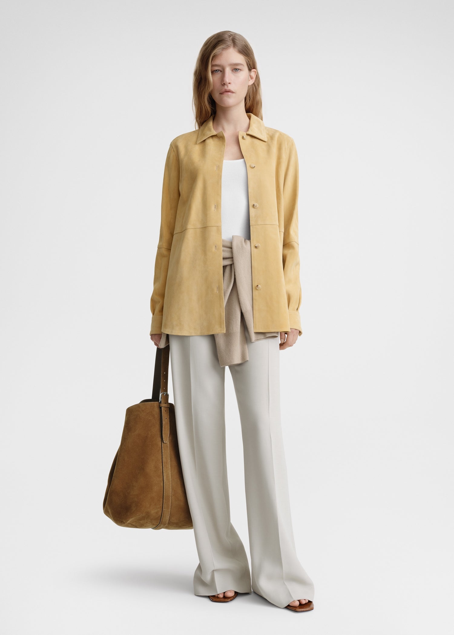 Toteme Soft Suede Shirt - Desert | Editorialist