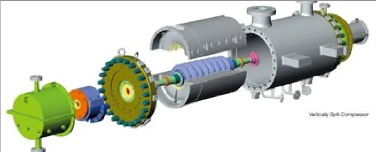 VERTICALLY SPLIT COMPRESSOR