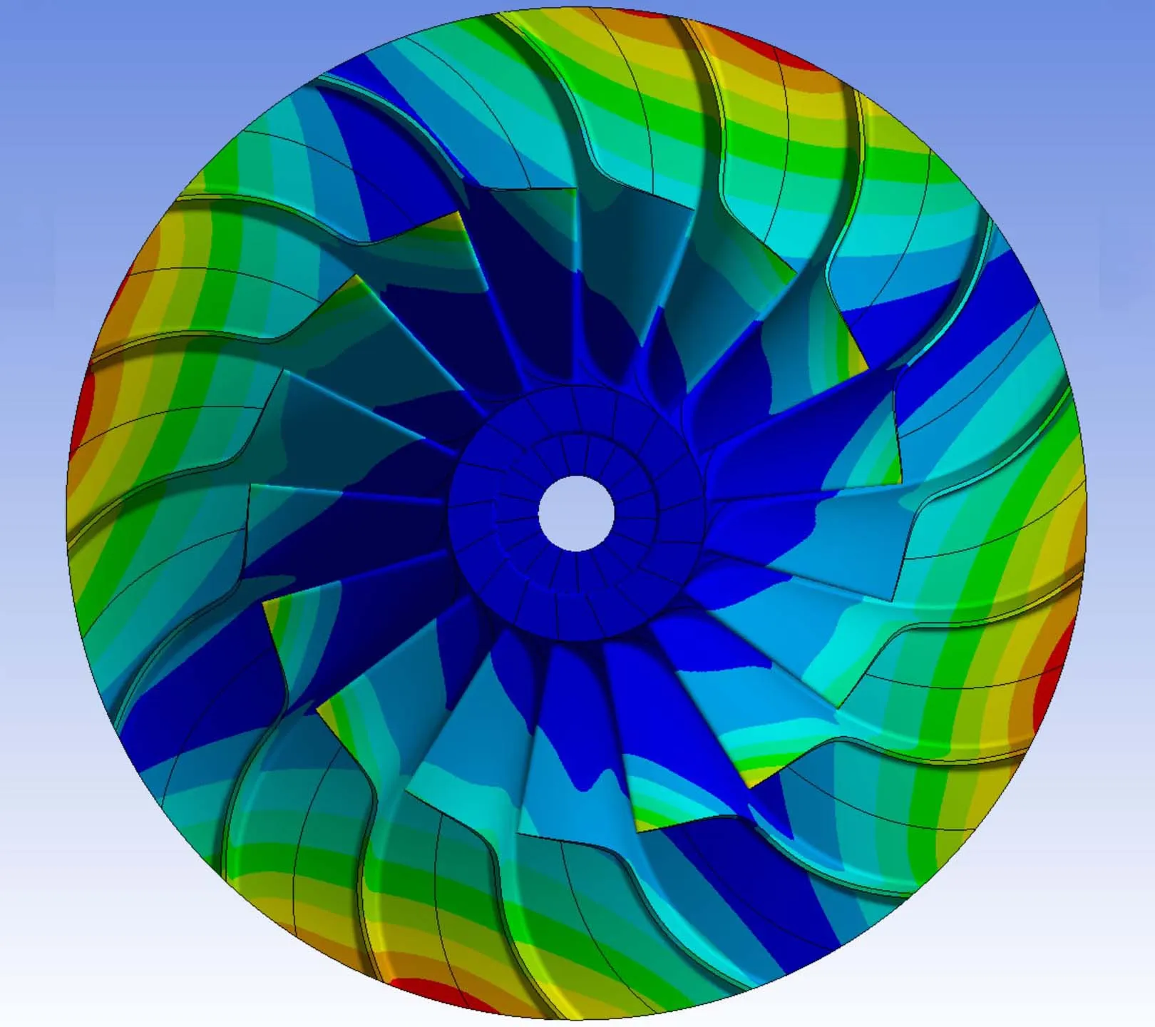 TWO-DIAMETER MODE SHAPE OF AN OPEN IMPELLER