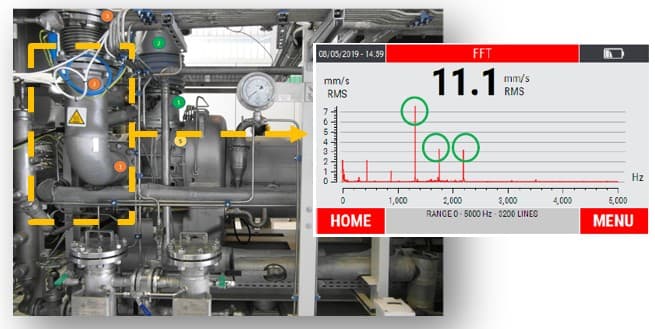 HIGH VIBRATIONS ON A SCREW COMPRESSOR