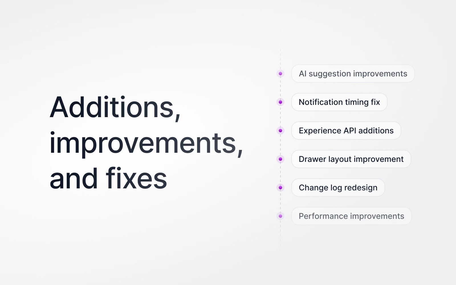 Experience API additions, notification fix, drawer layout improvements, and more.