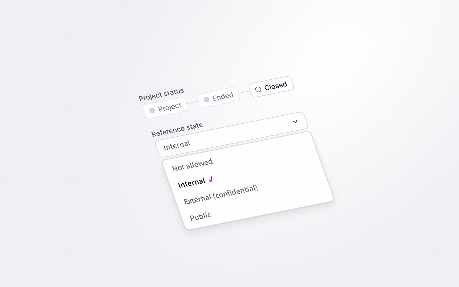 Project has a new manual “Closed” status, as well as a reference state and description