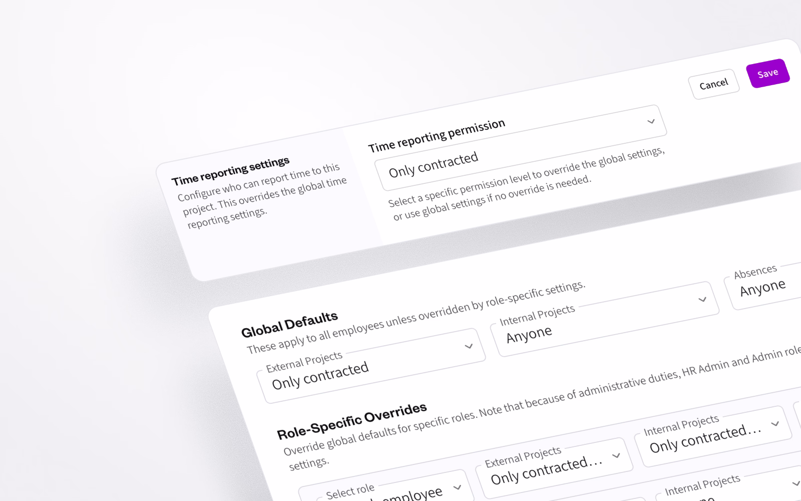 New “Limited employee” role and ability to control who can report hours to which projects.