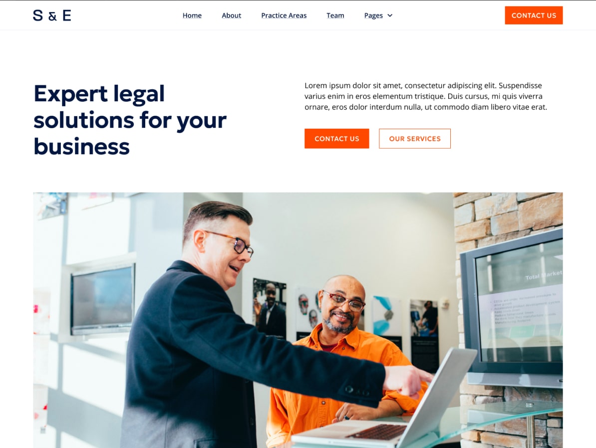 example of home page