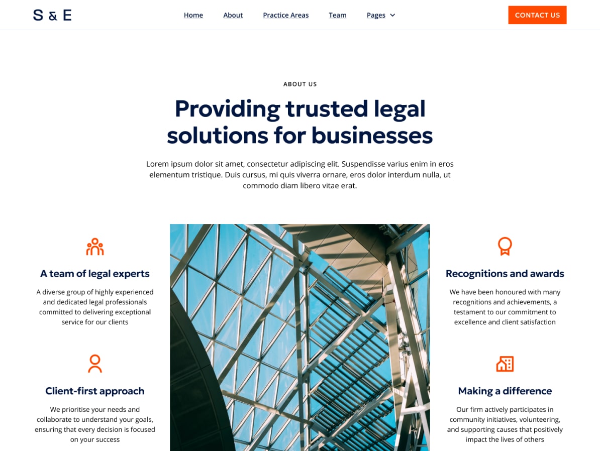 example of about us page