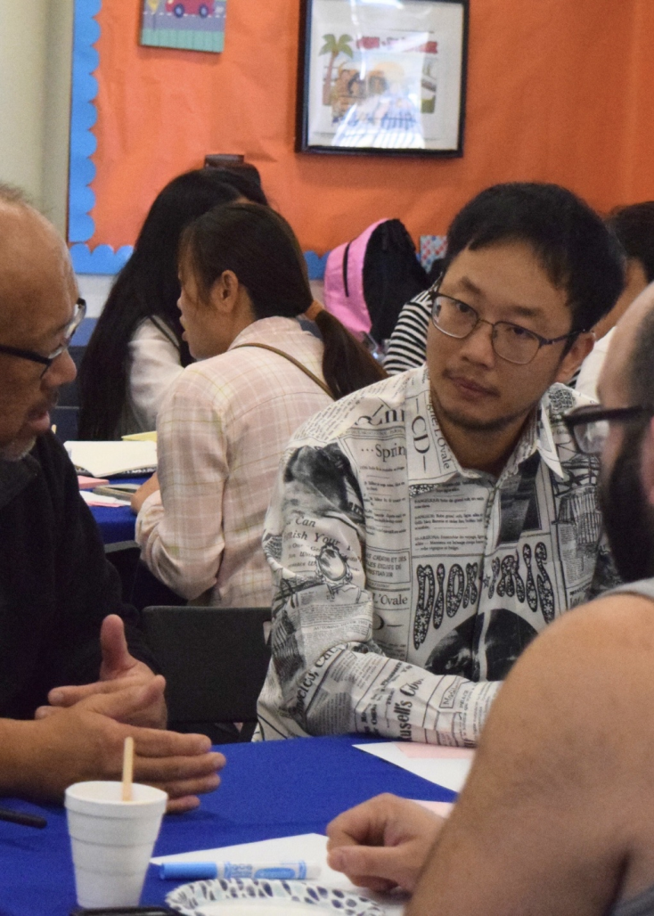 Parents connecting over shared experiences at Ynez